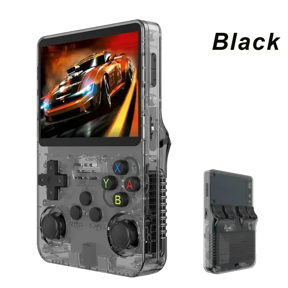 R36S Portable Open Source Game Console 64G 128B 3.5 Inch IPS Screen Linux Player with 15000 Preloaded Games Orange